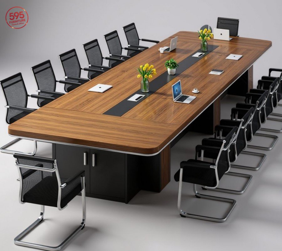 BÀN HỌP CHÂN GỖ BHCG595-05