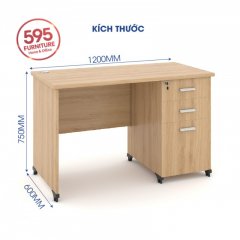 BÀN NHÂN VIÊN CHÂN GỖ BNVCG595-03