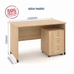 BÀN NHÂN VIÊN CHÂN GỖ BNVCG595-07