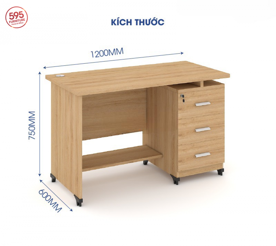 BÀN NHÂN VIÊN CHÂN GỖ BNVCG595-08