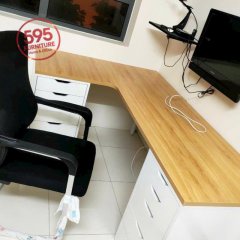 BÀN IKEA GÓC L HAI HỘC TỦ 