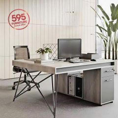 BÀN NHÂN VIÊN HAI NGƯỜI NGỒI  HỘC TỦ NỐI LIỀN HIỆN ĐẠI CÓ VÁCH NGĂN -CUM2NV595-08